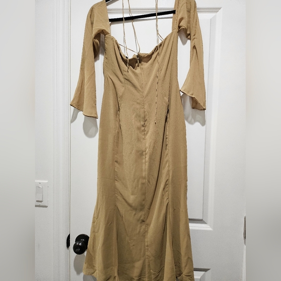 House Of Cb Naomi Elegant Olive Green Midi Dress Halter Large - Picture 6 of 9